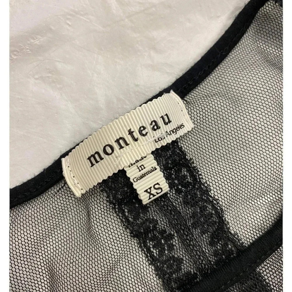 Monteau Black Lace Short Sleeve Mini Dress Size XS - Picture 8 of 9